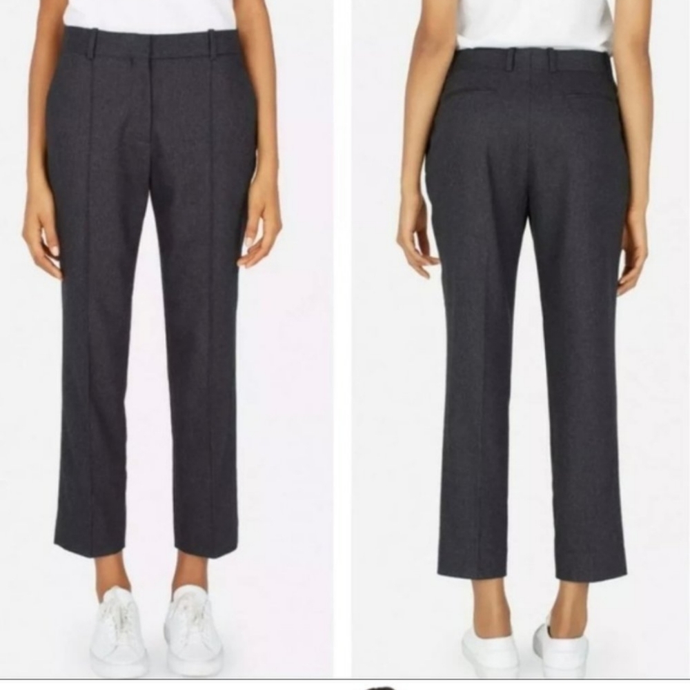 Everlane The Premium Wool Flannel Crop Pants Gray